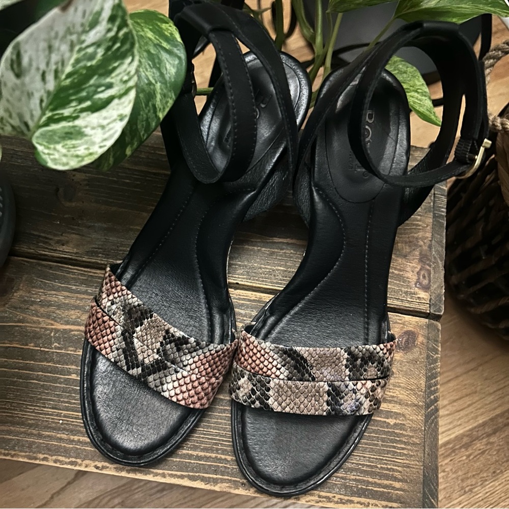 Vintage Born Women's Python Leather Strappy Heel